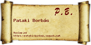 Pataki Borbás névjegykártya
